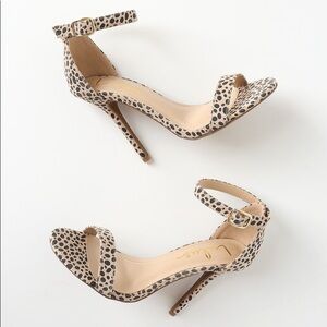 Like New Cheetah Print Strappy Heels 7 US Shoes Sandals 4” Non-skid Pumps